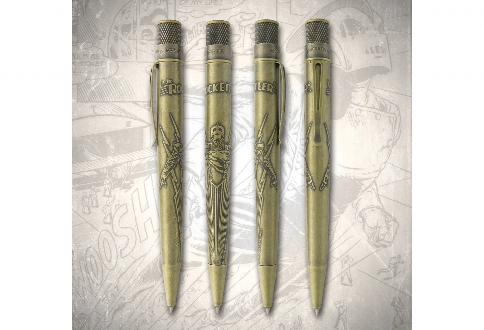 Retro 51 Okkto Rocketeer Tornado Rollerball Pen, Rocketeer Brass 4 Retro 51 Okkto Rocketeer Tornado Rollerball Pen, Rocketeer Brass - Image 4