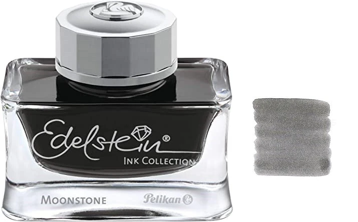 Pelikan Edelstein Fountain Pen Ink Bottle, 50ml, Moonstone 1 Pelikan Edelstein Fountain Pen Ink Bottle, 50ml, Moonstone