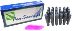24 Standard International Short Fountain Pen Ink Cartridges, Rose Pink