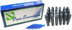 24 Standard International Short Fountain Pen Ink Cartridges, Legal Blue