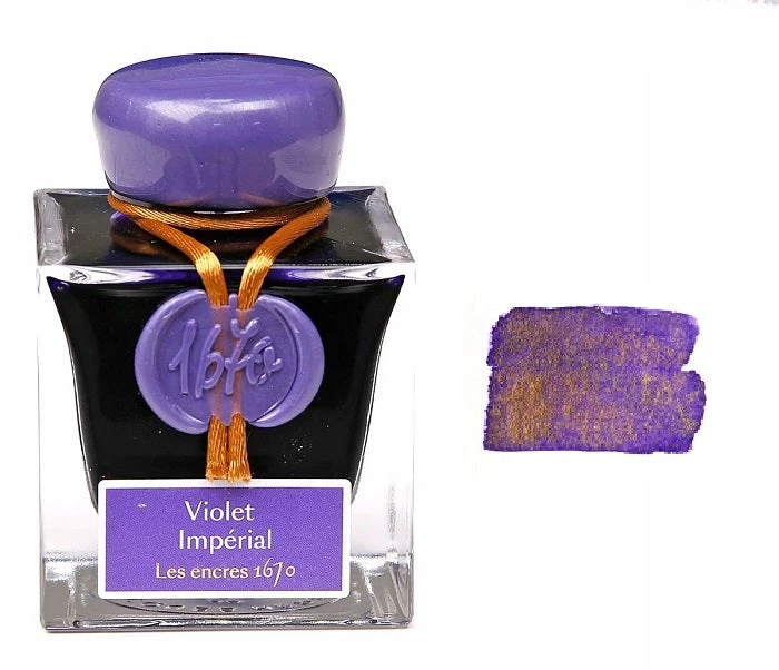 J Herbin 1670 Fountain Pen Ink Bottle, Violet Imperial 1 J Herbin 1670 Fountain Pen Ink Bottle, Violet Imperial