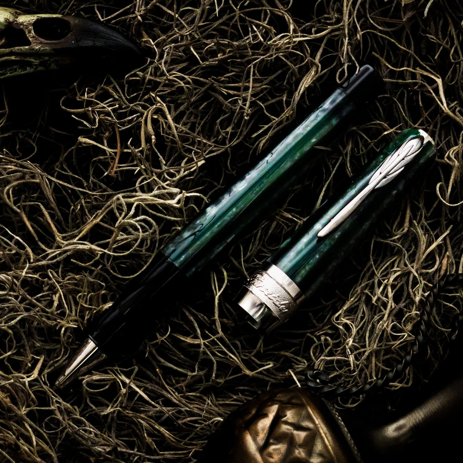 Pineider Arco Desert Beetle Rollerball Pen, Green & Black 1 Pineider Arco Desert Beetle Rollerball Pen, Green & Black