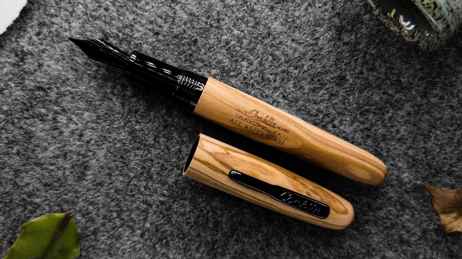 Conklin All American Limited Edition Olive Wood Fountain Pen, Gunmetal Trim 1 Conklin All American Limited Edition Olive Wood Fountain Pen, Gunmetal Trim