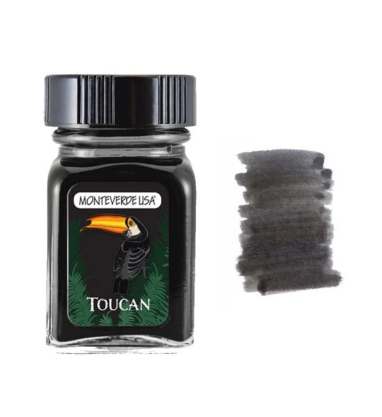 Monteverde 30ml Fountain Pen Ink Bottle, Jungle Collection, Toucan 1 Monteverde 30ml Fountain Pen Ink Bottle, Jungle Collection, Toucan