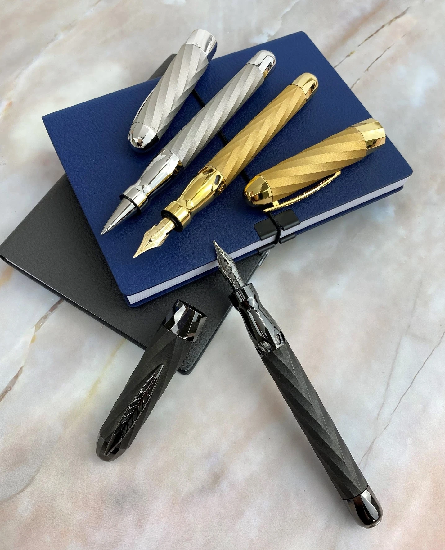 Pineider Matrix Jewelers Limited Edition Sterling Silver Fountain Pen, Black Ruthenium 2 Pineider Matrix Jewelers Limited Edition Sterling Silver Fountain Pen, Black Ruthenium - Image 2