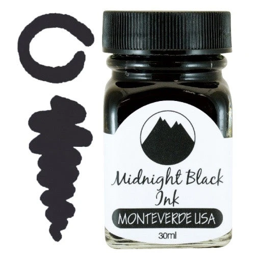 Monteverde 30ml Fountain Pen Ink Bottle, Midnight Black 1 Monteverde 30ml Fountain Pen Ink Bottle, Midnight Black
