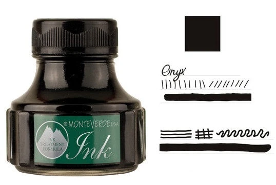 Monteverde 90ml Gemstone Fountain Pen Ink Bottle, Onyx 1 Monteverde 90ml Gemstone Fountain Pen Ink Bottle, Onyx