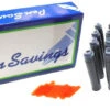 24 Standard International Short Fountain Pen Ink Cartridges, Sunset Orange