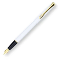 Diplomat Traveller Fountain Pen, Snow White & Gold