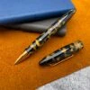 Tibaldi Bononia Rollerball Pen, Black & Gold, 18K Gold Plated Trim