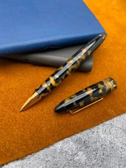 Tibaldi Bononia Rollerball Pen, Black & Gold, 18K Gold Plated Trim