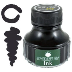 Monteverde 90ml Fountain Pen Ink Bottle, Black Ash