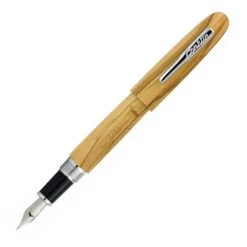 Conklin All American Limited Edition Olive Wood Fountain Pen, Chrome Trim 5 Conklin All American Limited Edition Olive Wood Fountain Pen, Chrome Trim -Famous Pen Shop chrome