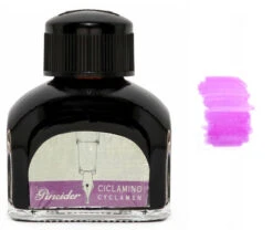 Pineider Fountain Pen Ink Bottle, 75ml Glass Bottle, Ciclamino