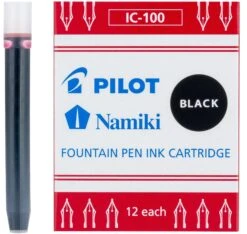 Pilot Namiki Fountain Pen Ink Cartridges, Black, 12pk