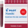 Pilot Namiki Fountain Pen Ink Cartridges, Red, 6pk