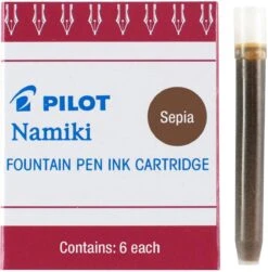 Pilot Namiki Fountain Pen Ink Cartridges, Sepia, 6pk